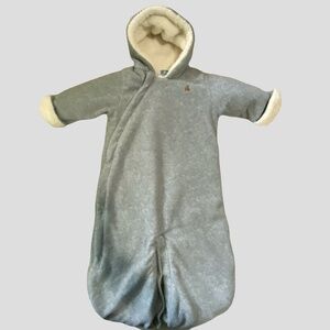 Gap Baby 3-6 mths Light Heather Grey Sherpa Lined Fleece Bundler-3-6 mths